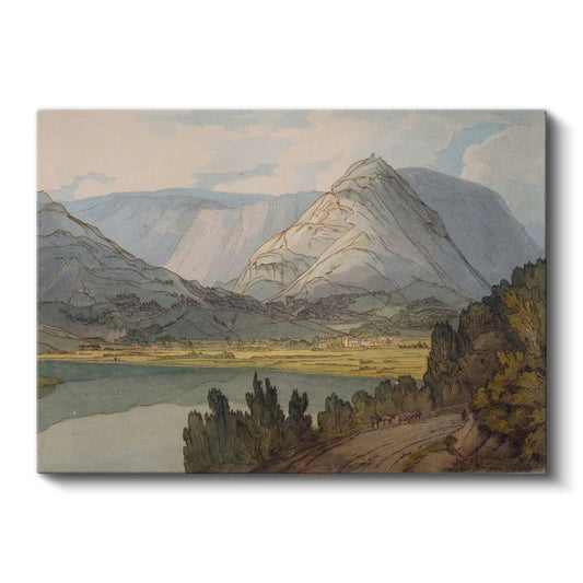 J.M.W. Turner - Dağlık Göl Manzarası Kanvas Tablo