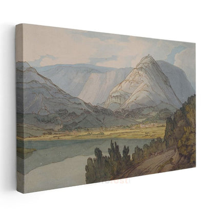 J.M.W. Turner - Dağlık Göl Manzarası Kanvas Tablo