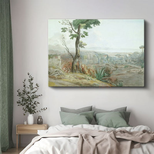 Claude Lorrain - İtalyan Kırsal Manzarası Kanvas Tablo