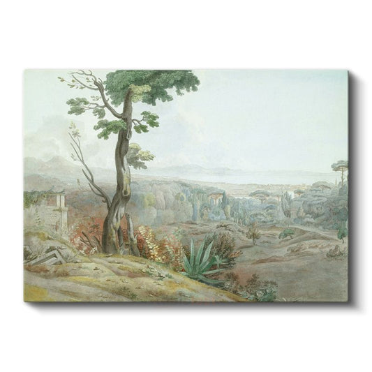 Claude Lorrain - İtalyan Kırsal Manzarası Kanvas Tablo