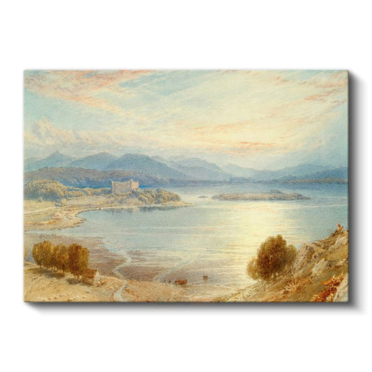 J.M.W. Turner - Göl Manzarası ve Kale Kanvas Tablo