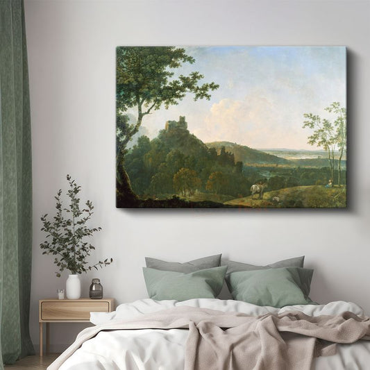 Richard Wilson - Tepeden Manzara ve Kale Kanvas Tablo