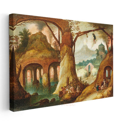 Jan Brueghel - Fantastik Manzara ve Harabe Kanvas Tablo