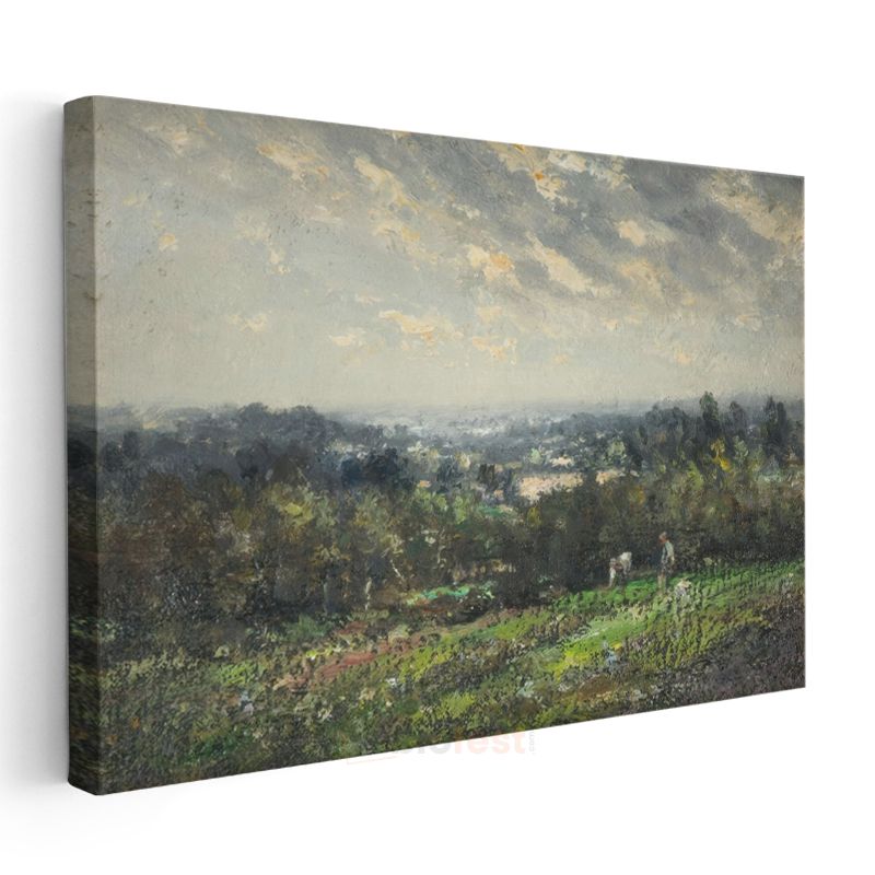 Camille Pissarro - Kırsal Bahçe Manzarası Kanvas Tablo