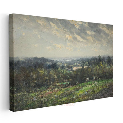 Camille Pissarro - Kırsal Bahçe Manzarası Kanvas Tablo