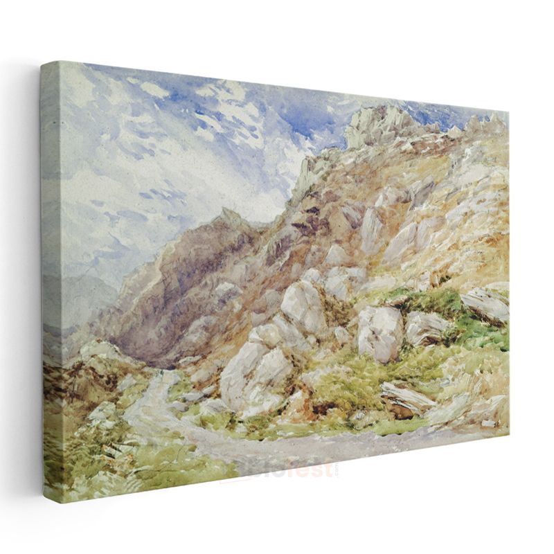 John Ruskin - Dağ Manzarası Kanvas Tablo