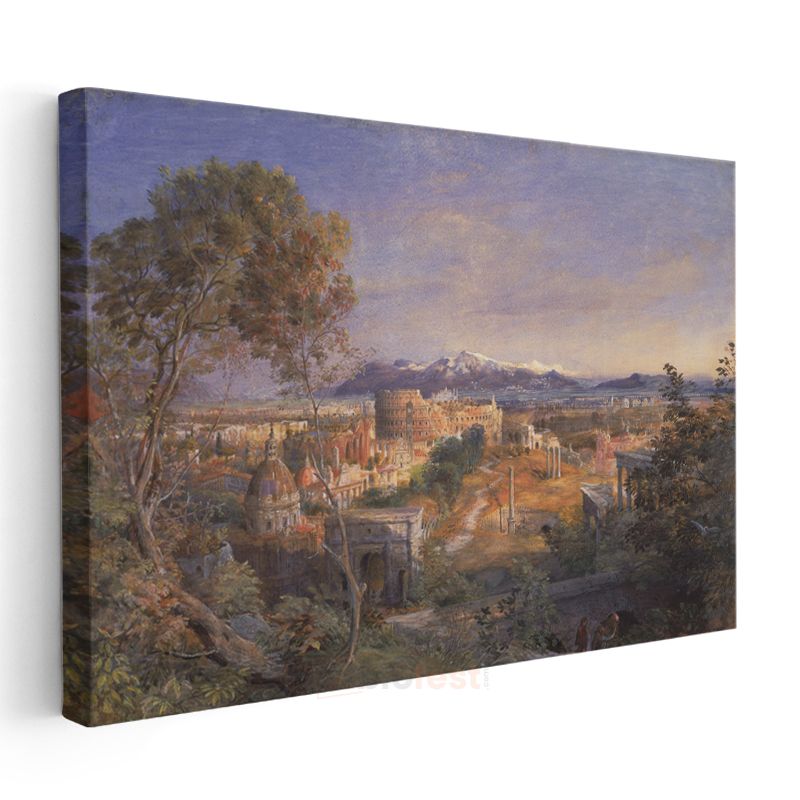 Edward Lear - Roma Manzarası Kanvas Tablo