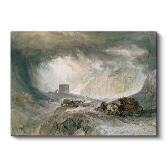 J.M.W. Turner - Kar Fırtınasında Posta Arabası Kanvas Tablo