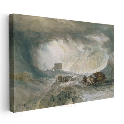 J.M.W. Turner - Kar Fırtınasında Posta Arabası Kanvas Tablo