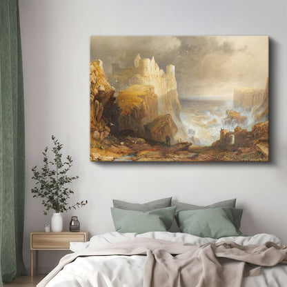 J.M.W. Turner - Deniz Kıyısında Kale Kanvas Tablo