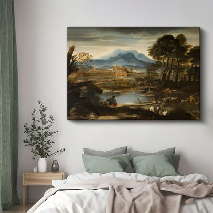 Claude Lorrain - Pastoral Manzara Kanvas Tablo