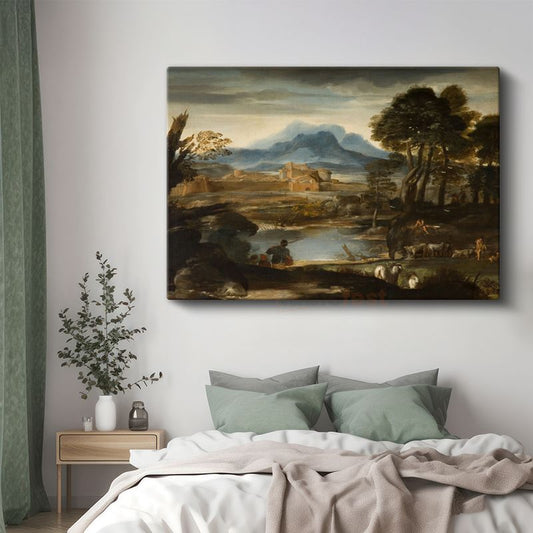 Claude Lorrain - Pastoral Manzara Kanvas Tablo