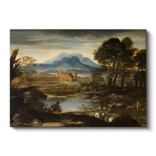 Claude Lorrain - Pastoral Manzara Kanvas Tablo