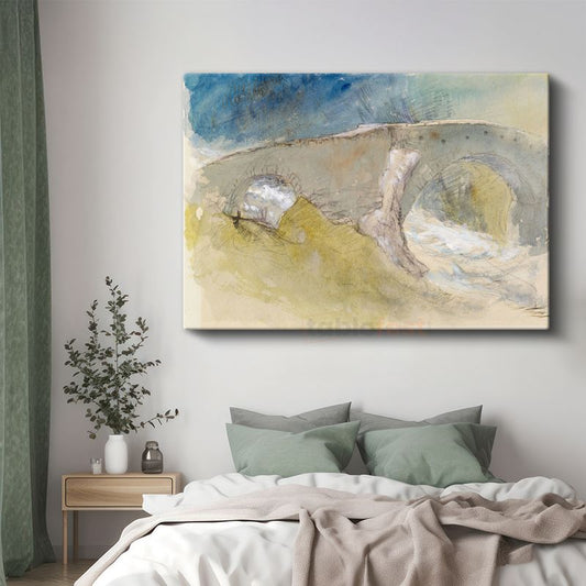 J.M.W. Turner - Taş Köprü Eskizi Kanvas Tablo