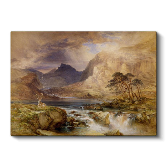 J.M.W. Turner - Dağlık Bölgede Geyik Kanvas Tablo