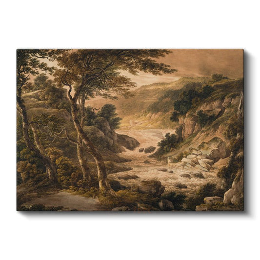 John Constable - Dağlık Nehir Manzarası Kanvas Tablo