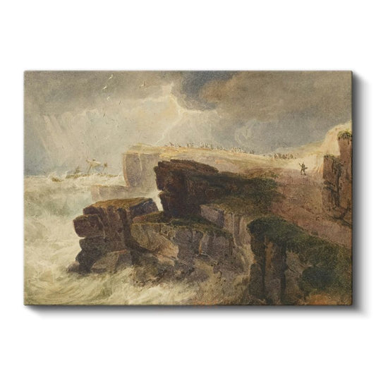J.M.W. Turner - Fırtınalı Denizde Kayalıklar Kanvas Tablo