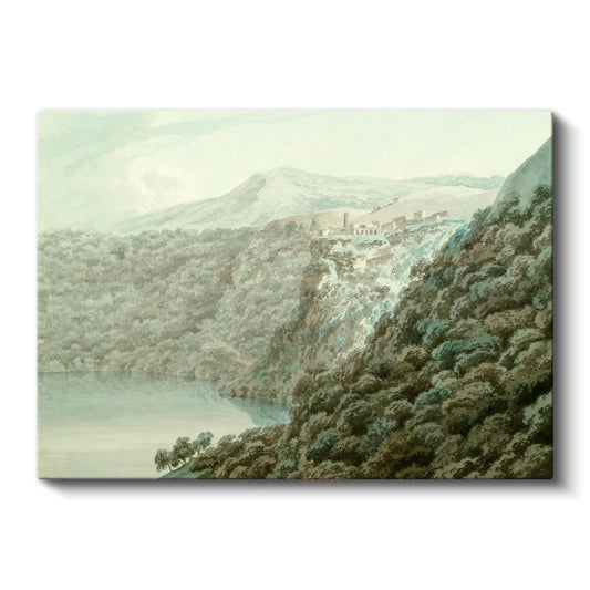 John Robert Cozens - Dağ Gölü Manzarası Kanvas Tablo