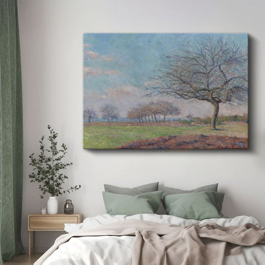 Blanche Hoschedé-Monet - Kış Ağacı Manzarası Kanvas Tablo