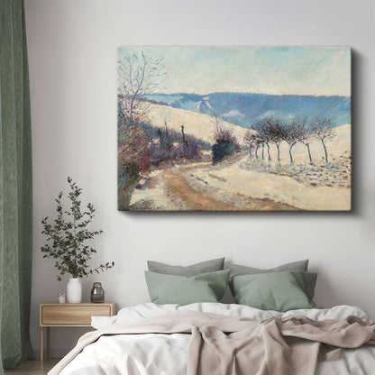 Blanche Hoschedé-Monet - Karlı Yol Manzarası Kanvas Tablo