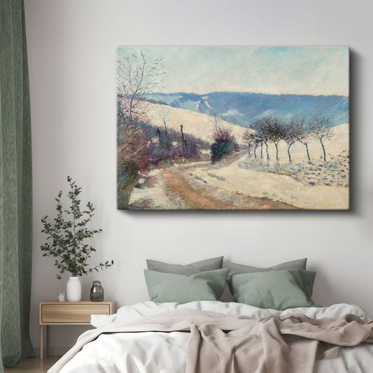 Blanche Hoschedé-Monet - Karlı Yol Manzarası Kanvas Tablo