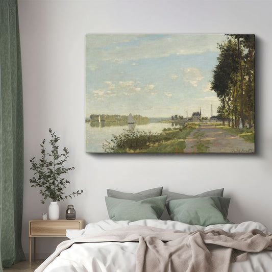 Claude Monet - Argenteuil'de Seine Nehri Kanvas Tablo