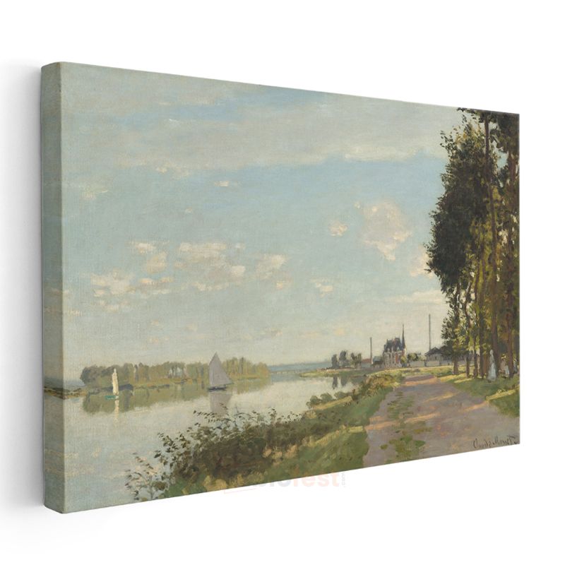 Claude Monet - Argenteuil'de Seine Nehri Kanvas Tablo
