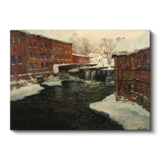 Frits Thaulow - Kış Manzarası Kanvas Tablo