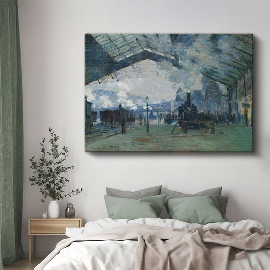 Claude Monet - Saint-Lazare Garı Kanvas Tablo