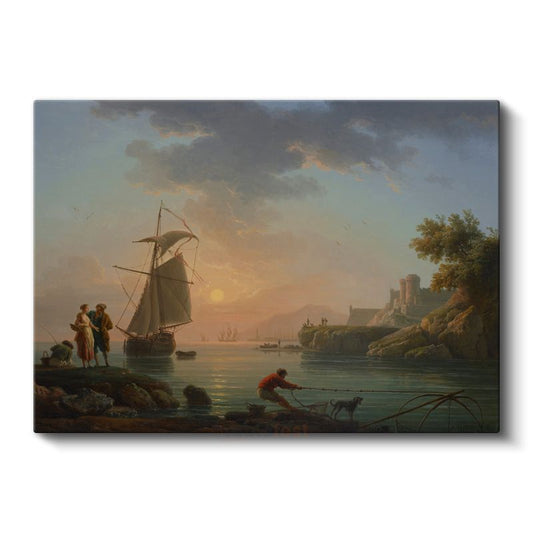 Claude-Joseph Vernet - Akdeniz Kıyısında Balıkçılar Kanvas Tablo