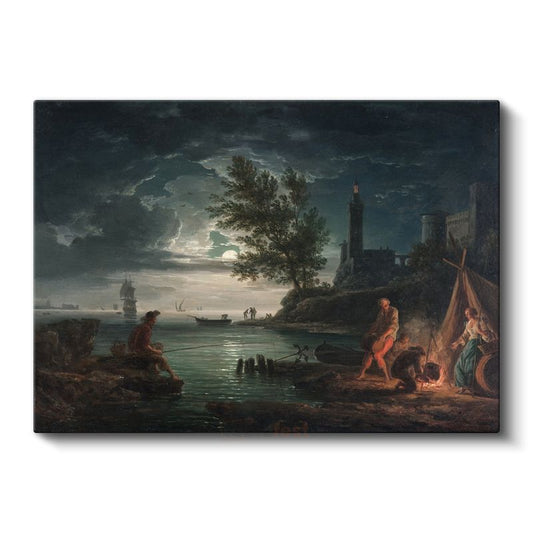 Claude Joseph Vernet - Mehtaplı Kıyı Manzarası Kanvas Tablo
