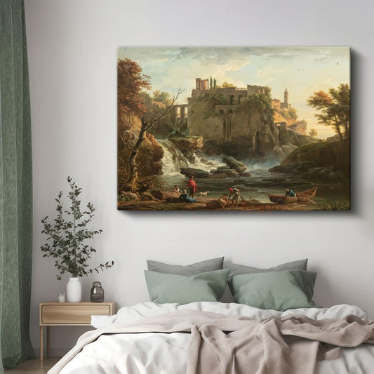Claude Lorrain - Tivoli Şelalesi Kanvas Tablo