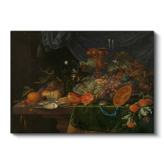 Jan van Huysum - Zengin Sofra Natürmortu Kanvas Tablo
