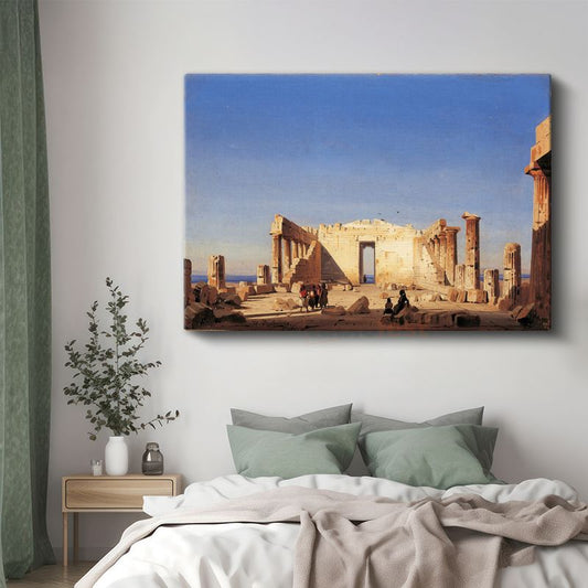 Ippolito Caffi - Atina Akropolis Kanvas Tablo