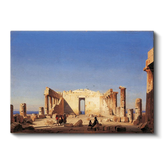 Ippolito Caffi - Atina Akropolis Kanvas Tablo