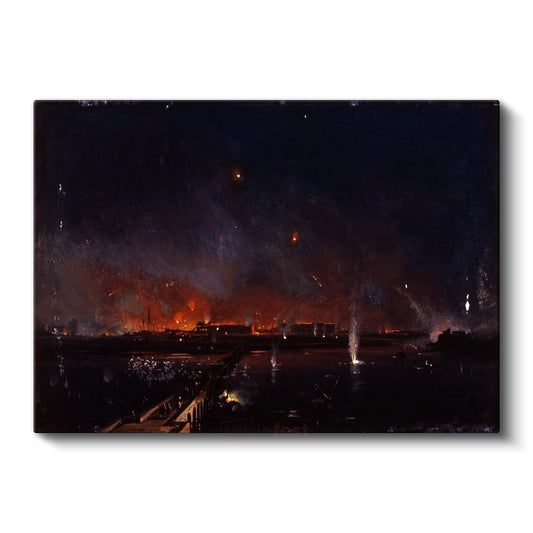 Joseph Mallord William Turner - Gece Yangını Kanvas Tablo