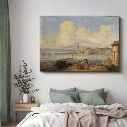J.M.W. Turner - Genova Limanı Manzarası Kanvas Tablo
