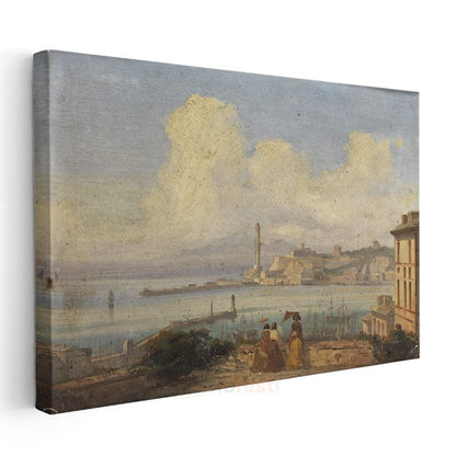 J.M.W. Turner - Genova Limanı Manzarası Kanvas Tablo