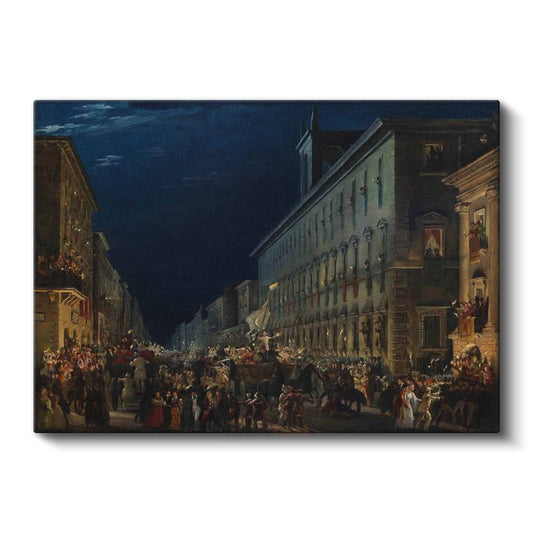 Ippolito Caffi - Gece Festivali Kanvas Tablo