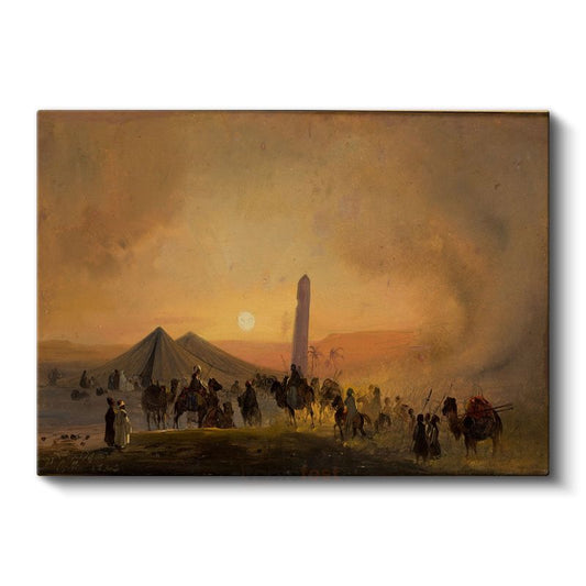 Charles Théodore Frère - Çölde Kervan Kanvas Tablo