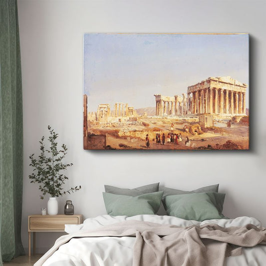 Hubert Robert - Atina Akropolisi ve Parthenon Kanvas Tablo