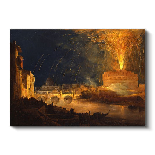 J.M.W. Turner - Roma Castel Sant'Angelo Havai Fişek Gösterisi Kanvas Tablo