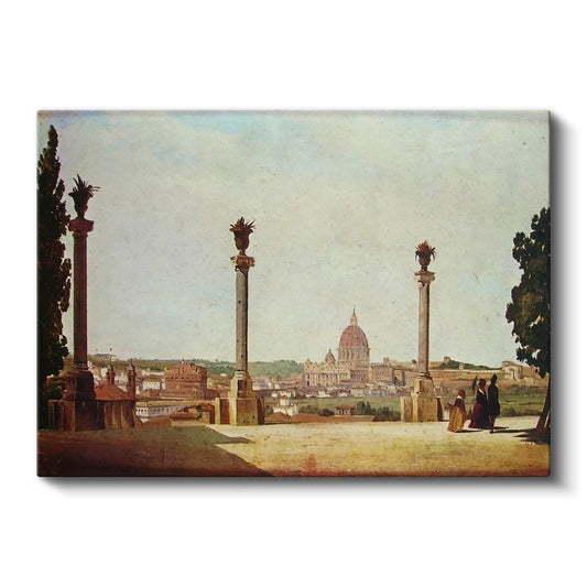 Jean-Baptiste-Camille Corot - Roma Panoraması ve St. Peter Bazilikası Kanvas Tablo