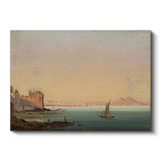 Claude Lorrain - Napoli Körfezi ve Vezüv Manzarası Kanvas Tablo