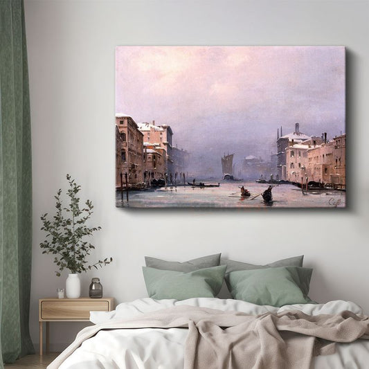 Francesco Guardi - Venedik Grand Canal Kış Manzarası Kanvas Tablo