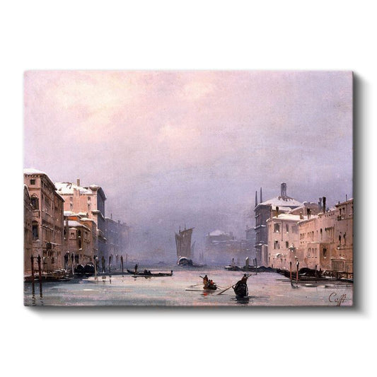 Francesco Guardi - Venedik Grand Canal Kış Manzarası Kanvas Tablo