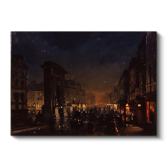 John Atkinson Grimshaw - Gece Şehir Sokağı Kanvas Tablo