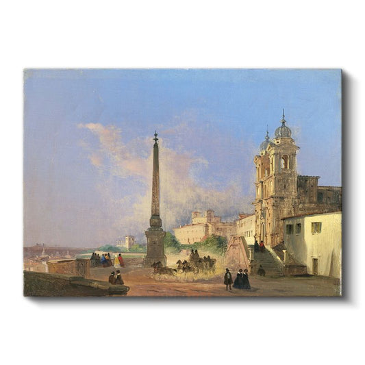 Ippolito Caffi - Roma Meydanı Kanvas Tablo