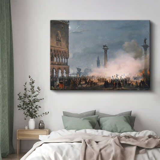 Ippolito Caffi - Venedik San Marco Meydanı Kanvas Tablo