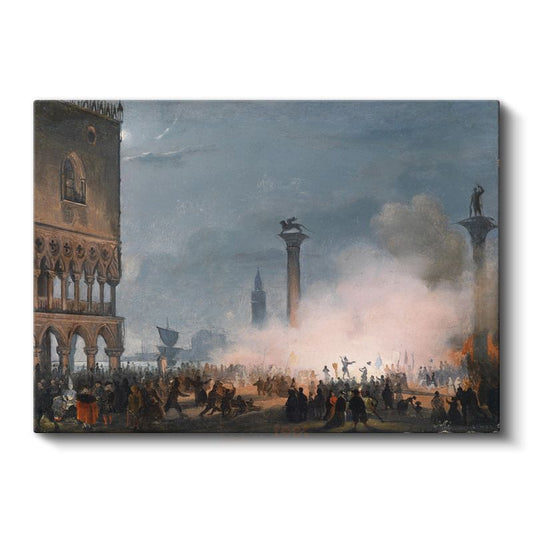 Ippolito Caffi - Venedik San Marco Meydanı Kanvas Tablo